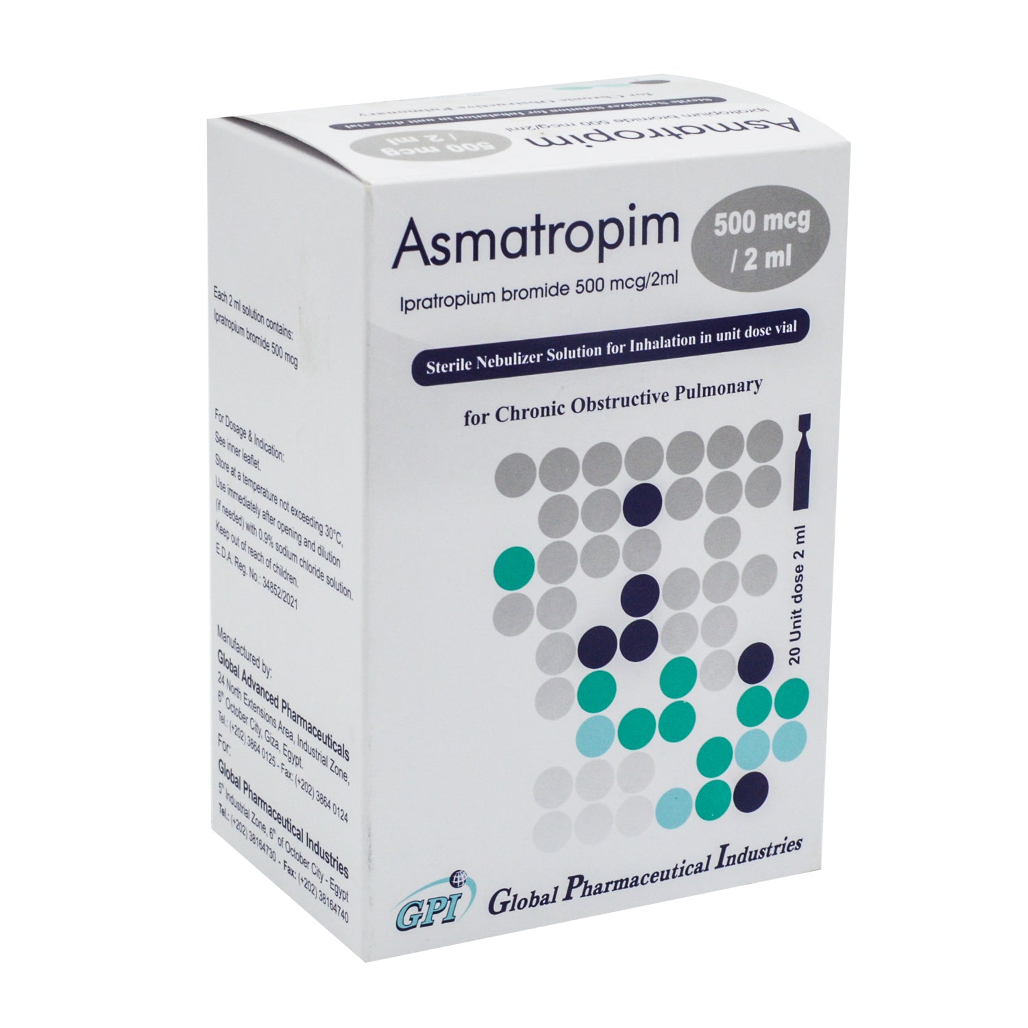 Asmatropim Sterile 500mcg/2ml Ipratropium Bromide Solution Vials for Inhalation