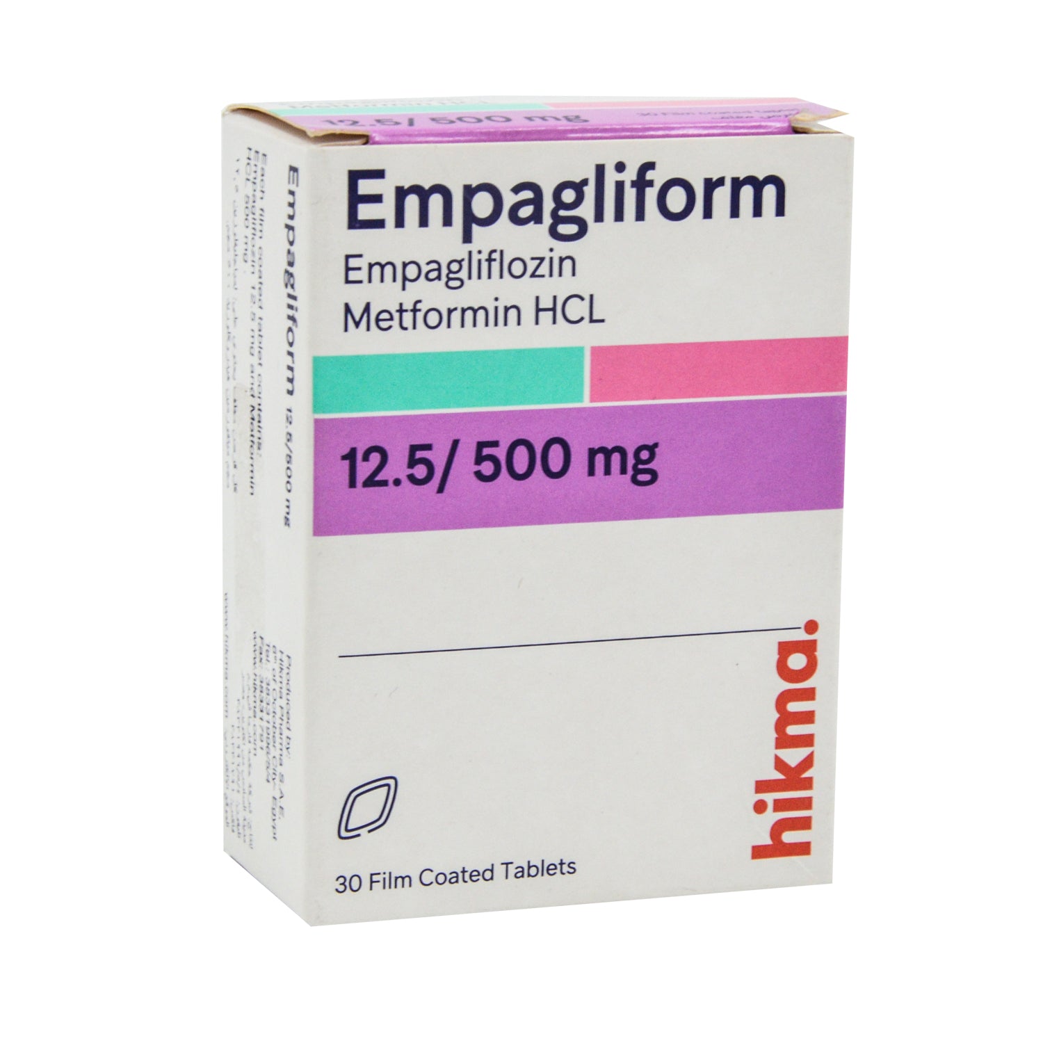 Empagliform 12.5mg Empagliflozin & 500mg Metformin HCL