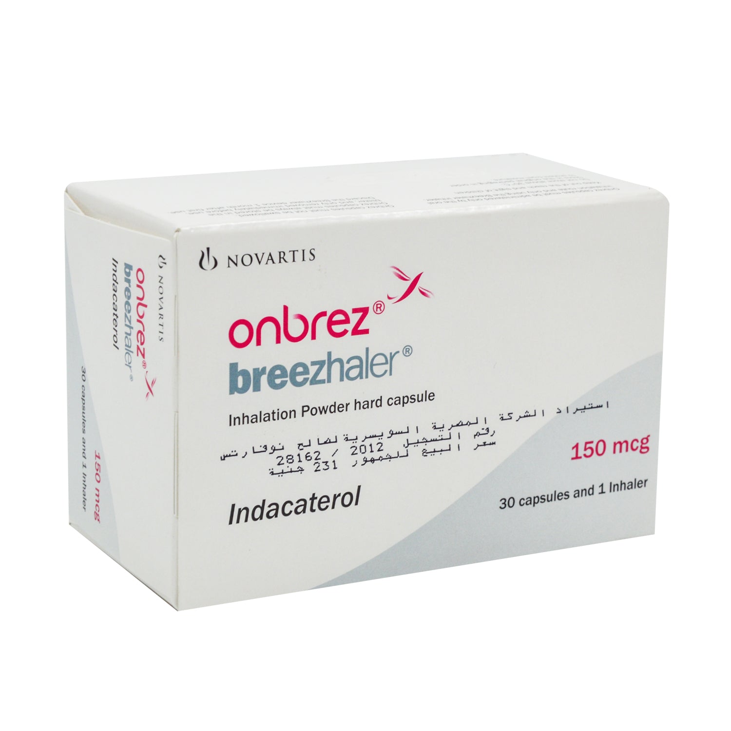 Onbrez Breezhaler 150mcg Indacaterol Inhalation Powder with Inhaler