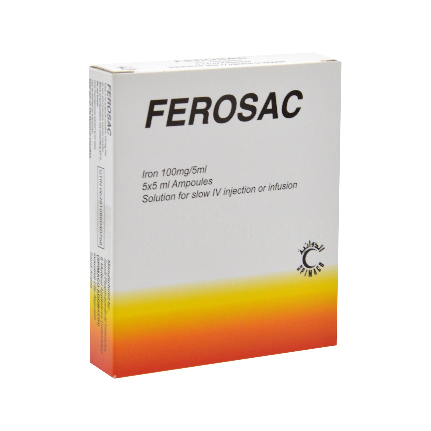 Ferosac Iron-Hydroxide Sucrose Complex Ampoules for Intravenous Use