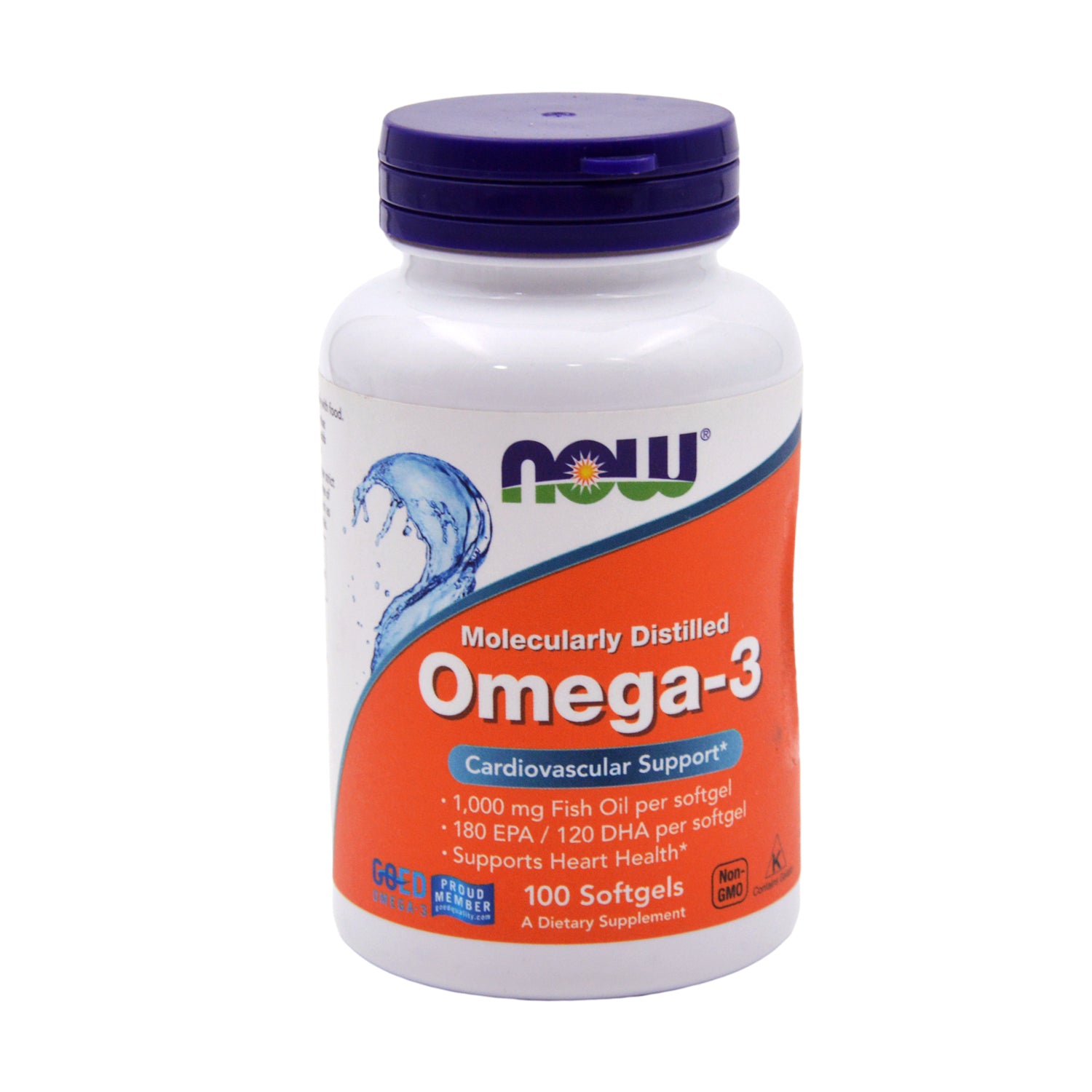مكمل غذائي لدعم صحة القلب والأوعية الدموية من ناو، يحتوي على 1000 ملغ من زيت السمك أوميغا 3 - خالٍ من الكائنات المعدلة وراثيًا