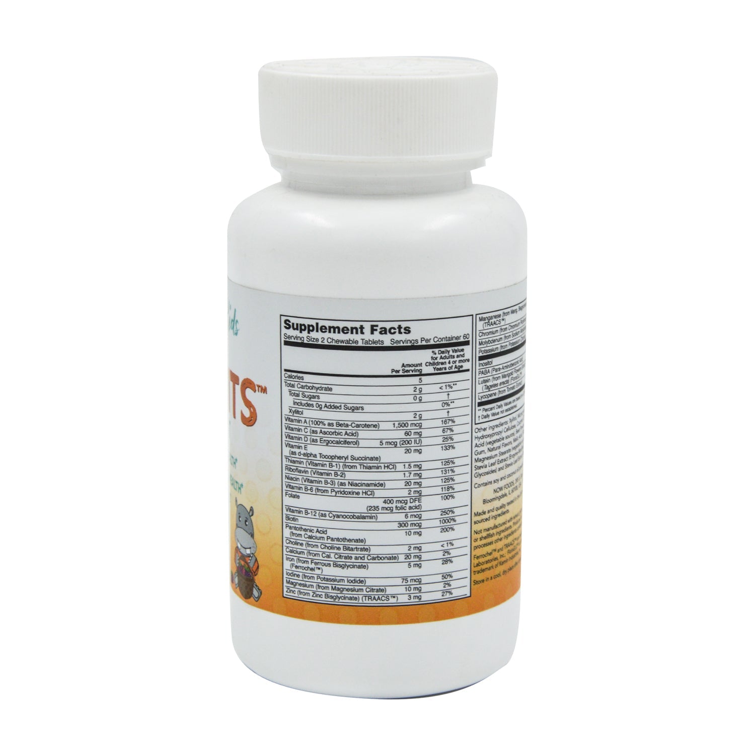 Now Kid Vits Berry Blast Dietary Supplement Chewable Capsules with Xylitol - vegan