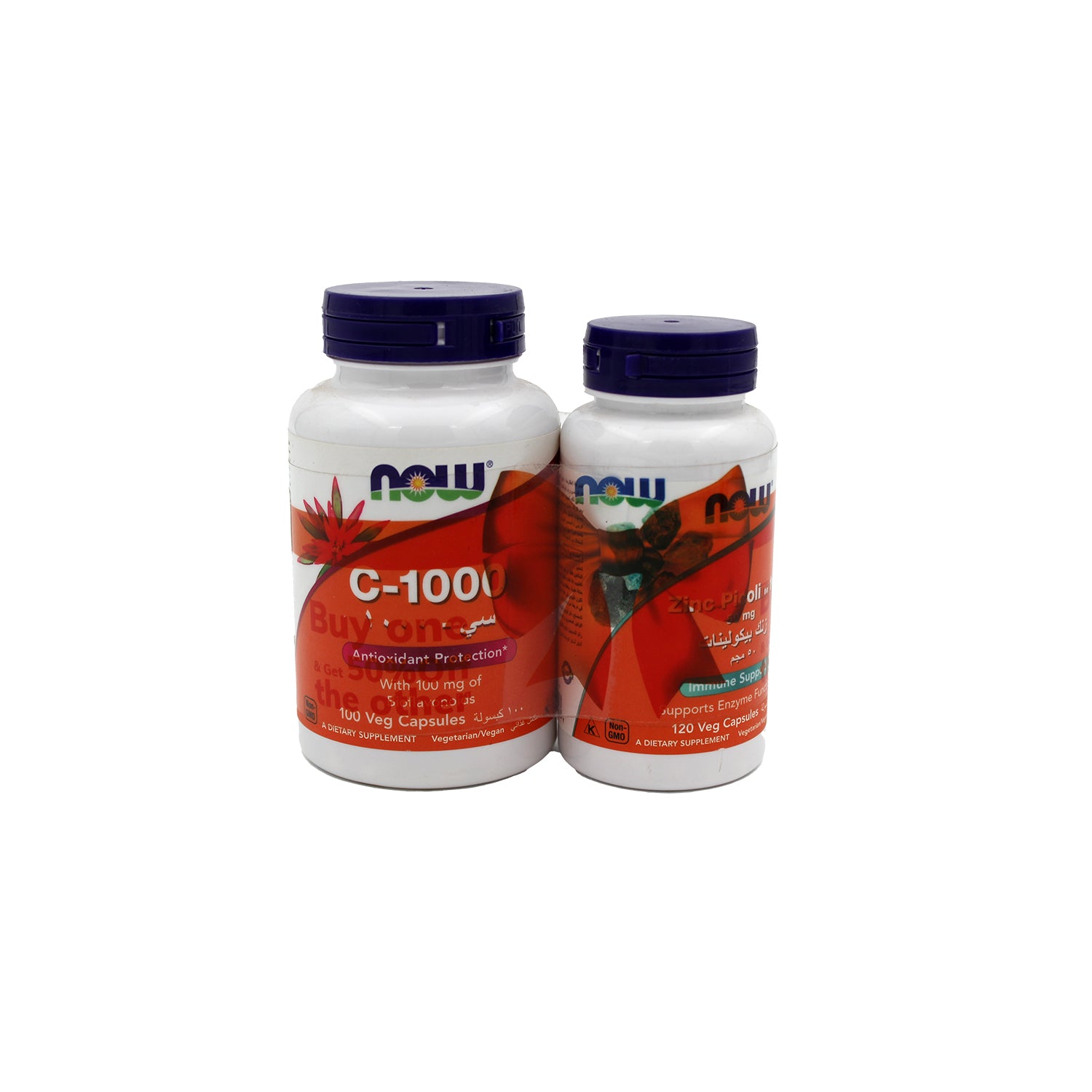 ناو فيتامين سي 1000 + بيكولينات الزنك (1+1 مجاناً)