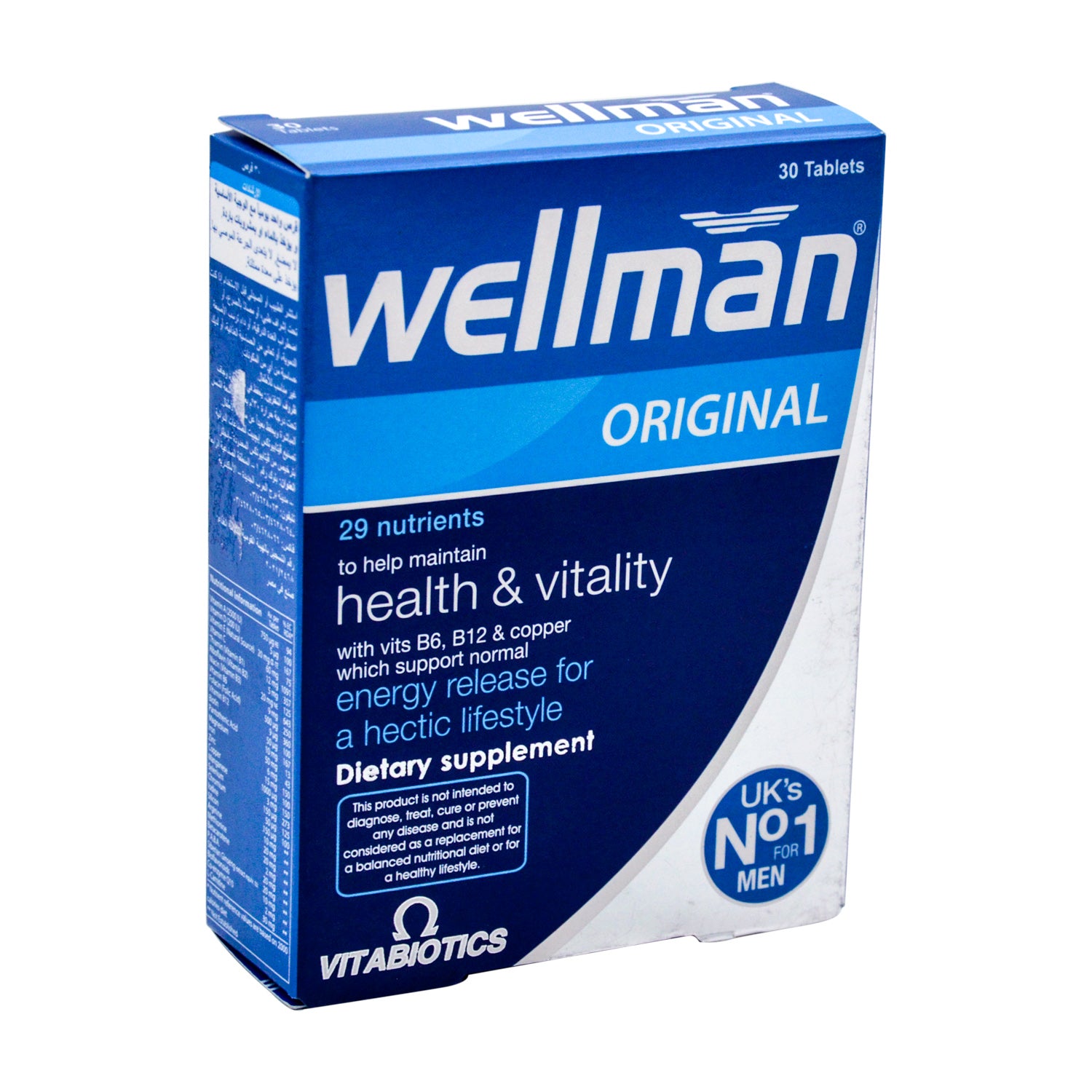 Wellman Original Health, Vitality & Energy Release Men Supplement - yeast free, gluten free, animal testing free
