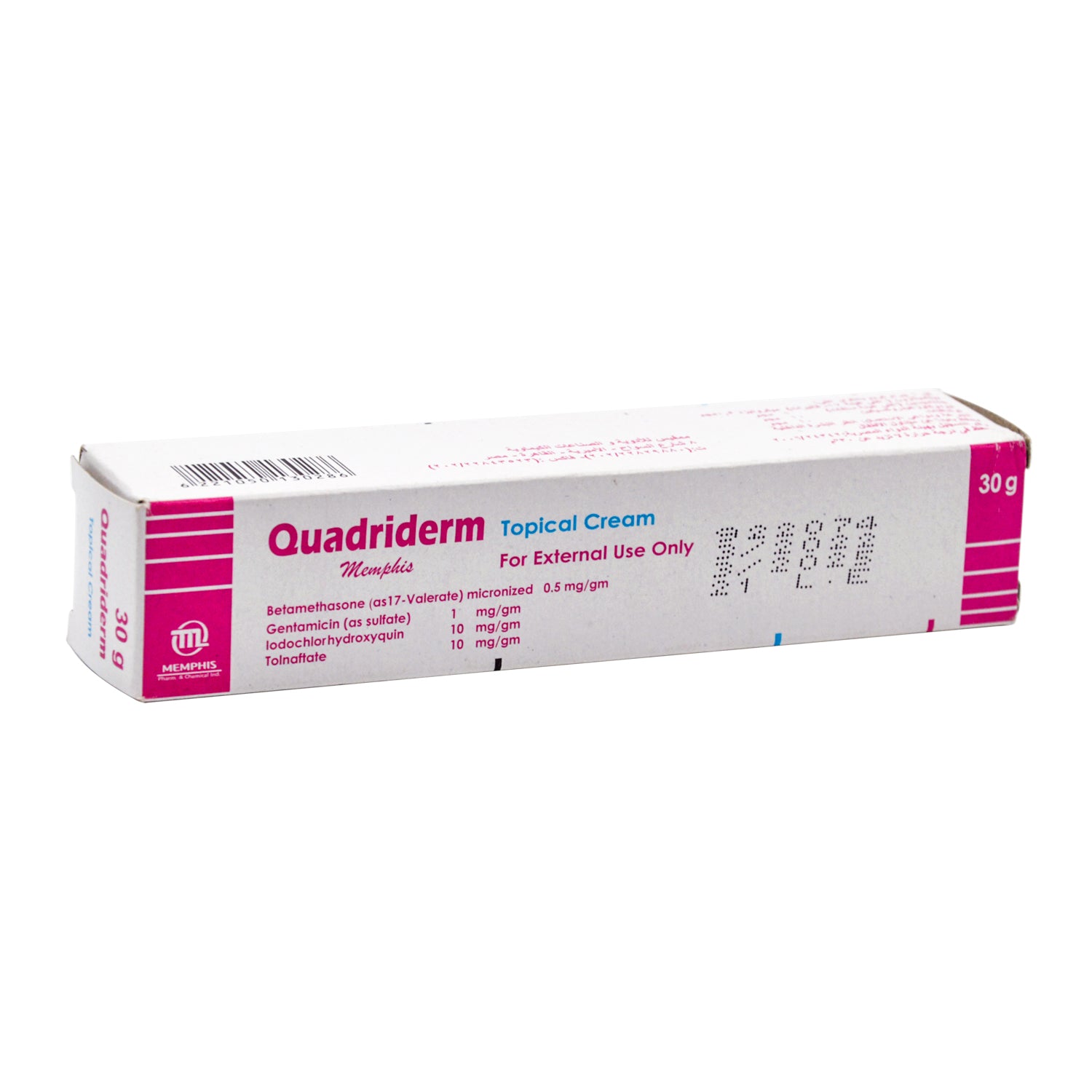 Quadriderm 10mg Tolnaftate, 10mg Iodochlorhydroxyquin & 1mg Gentamicin Topical Cream