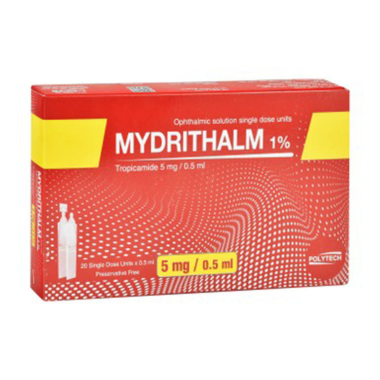 Mydrithalm 5mg/0.5ml Tropicamide Ophthalmic Solution Vials - preservatives free