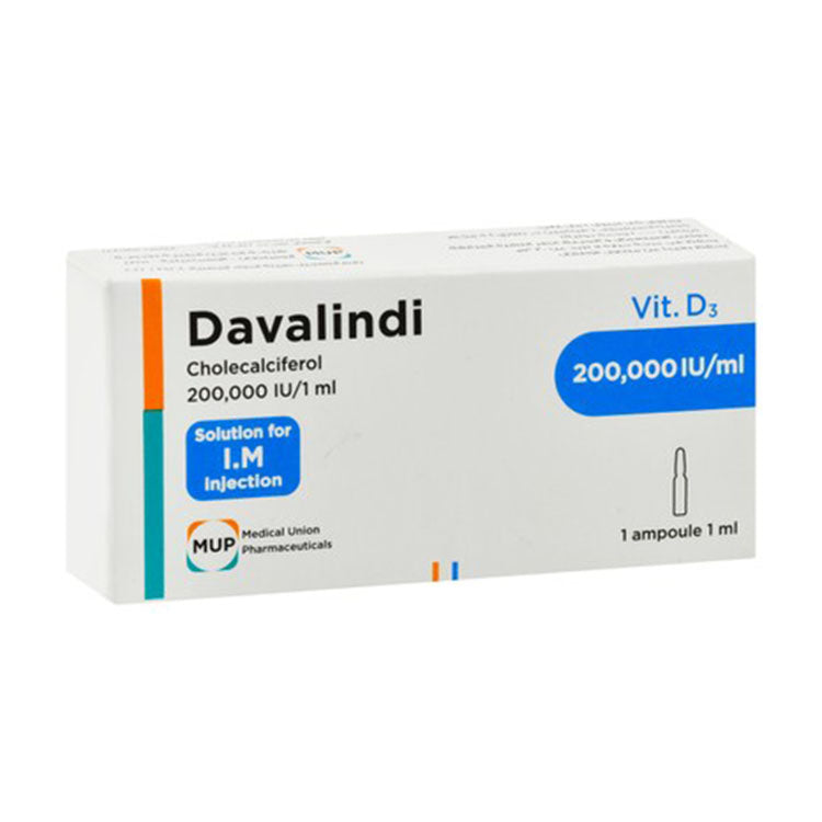 Davalindi Cholecalciferol 200,000 IU Vitamin D3 Ampoule for Intramuscular Injection