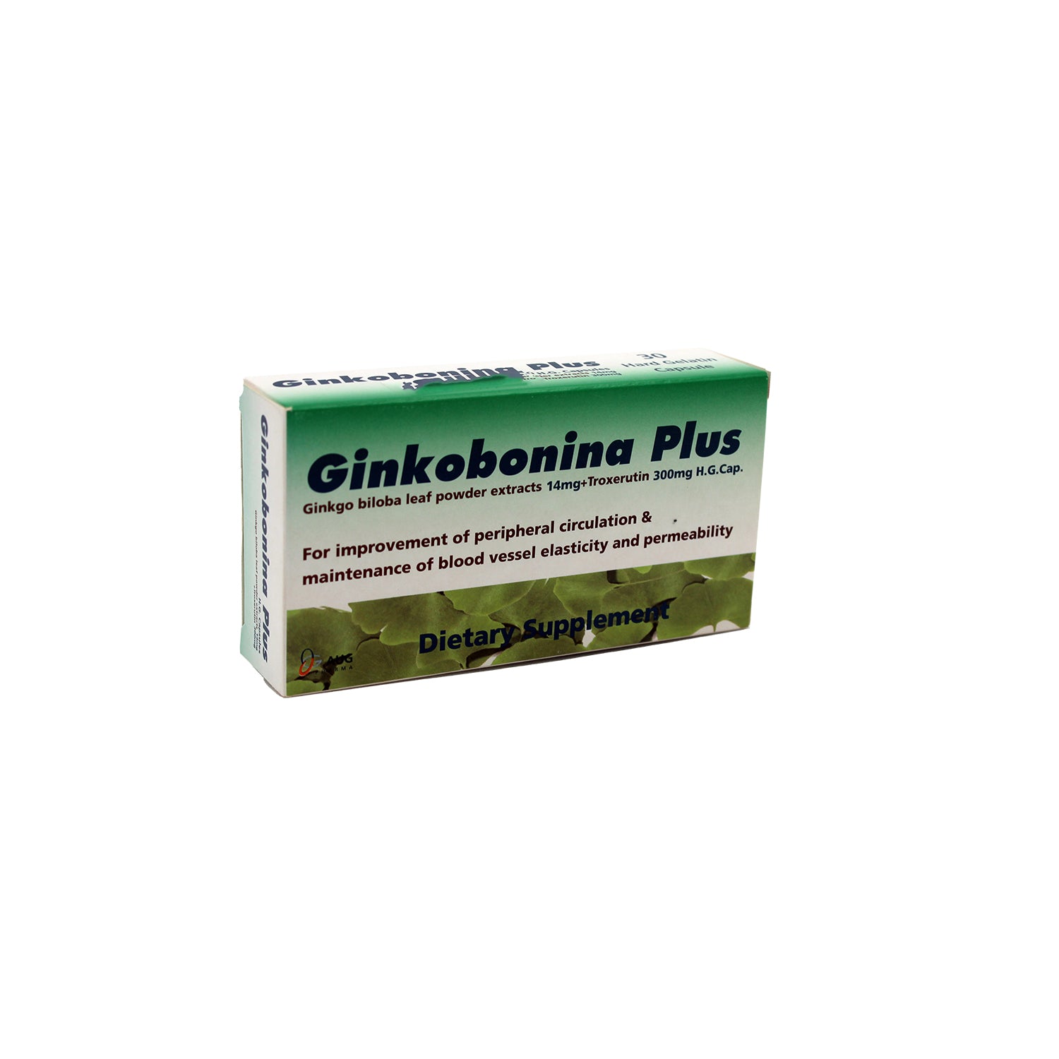 مكمل غذائي جينكوبونينا بلس 300 ملغ تروكسيروتين و14 ملغ جينكو بيلوبا لتحسين الدورة الدموية