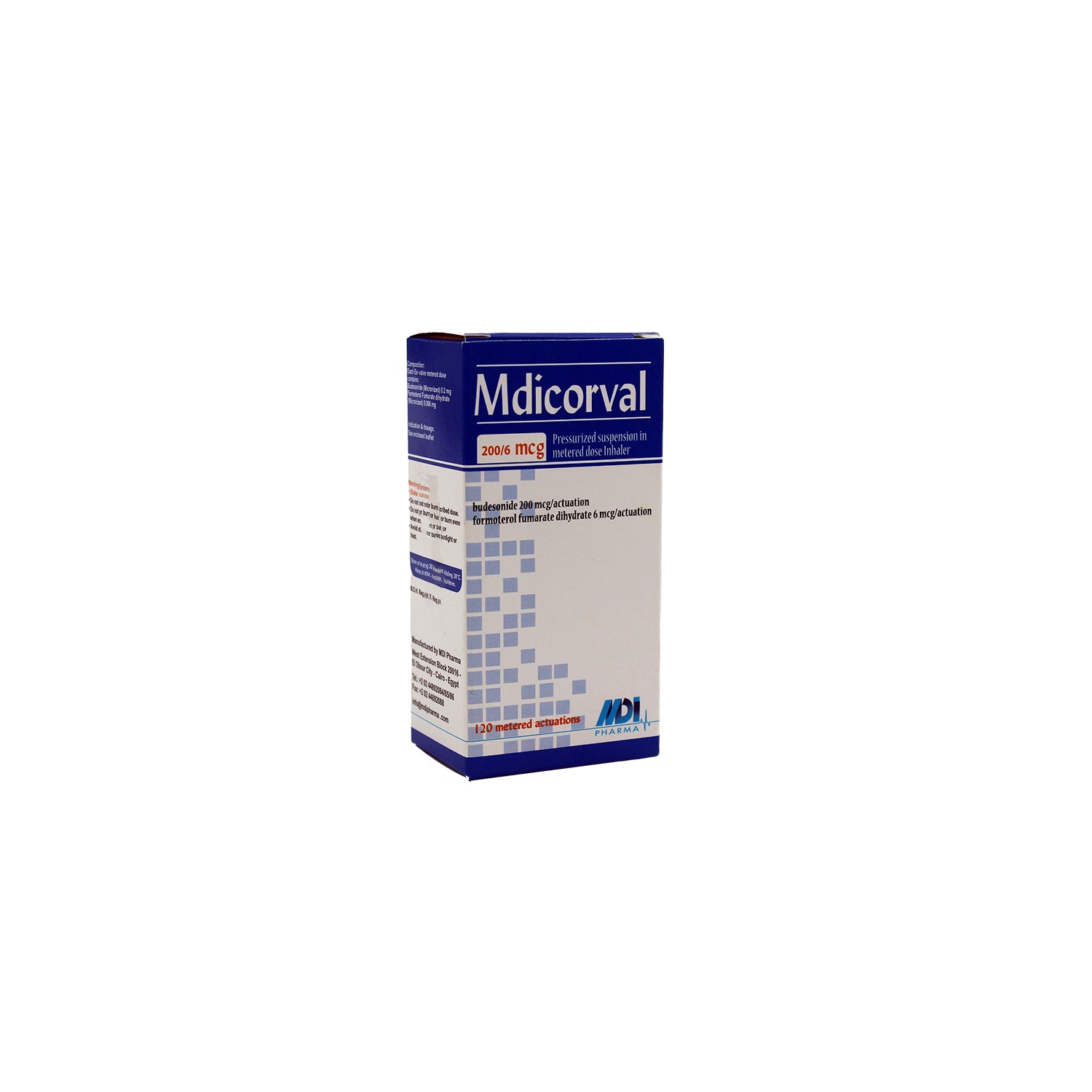 Mdicorval 100mcg Budesonide & 6mcg Formoterol Fumarate Dihydrate Inhaler (120 Metered Doses)