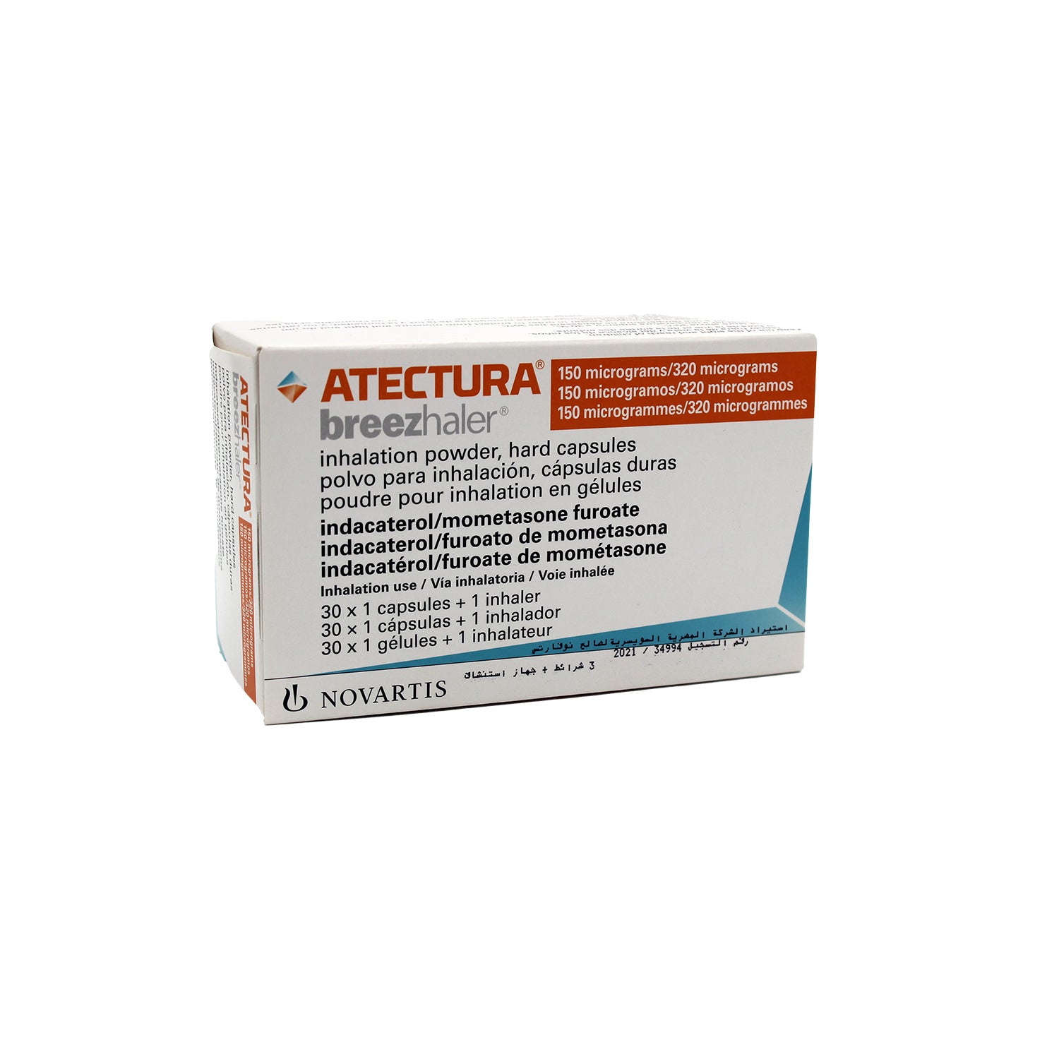 Atectura 320mcg Mometasone Furoate & 150mcg Indacaterol Powder with Inhaler