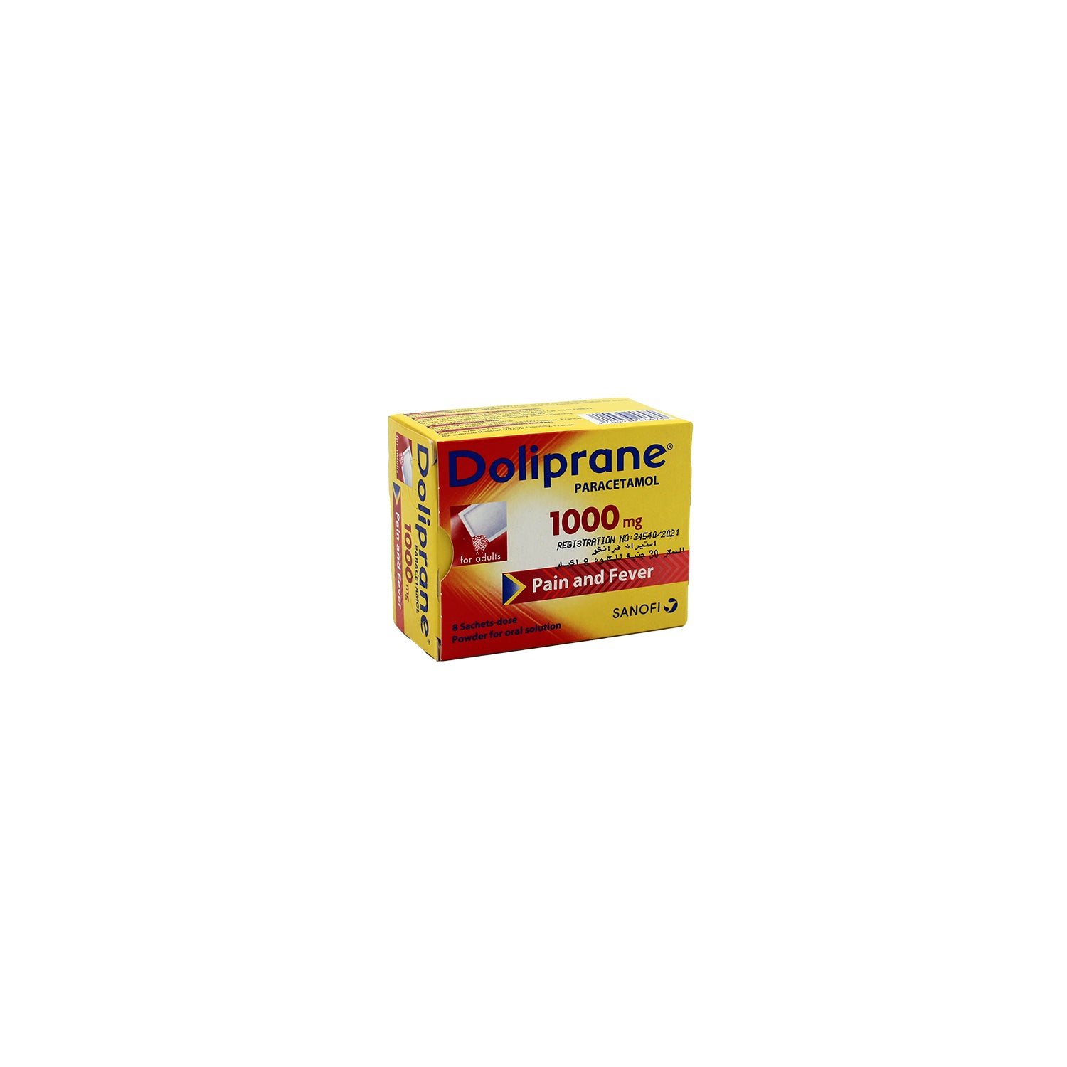 Doliprane 1000mg Paracetamol Powder for Pain & Fever Relief