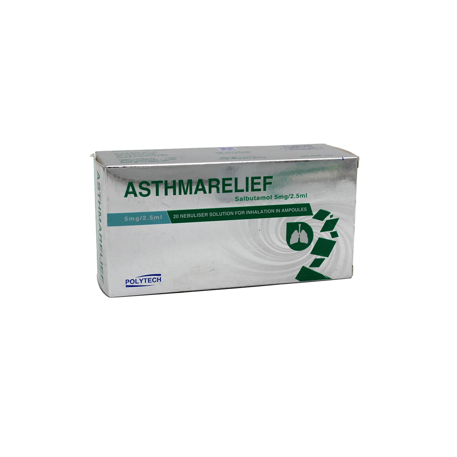 Asthmarelief 5mg/2.5ml Salbutamol Nebulizer Solution Ampoules for Inhalation