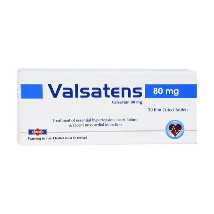 Valsatens 80mg Valsartan for Hypertension, Heart Failure & Myocardial Infarction
