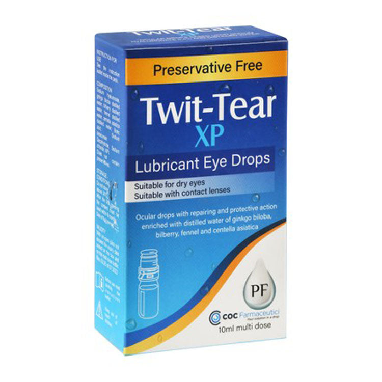 Twit-Tear XP Sterile Lubricant Eye Drops for Dry Eyes & Contact Lenses - preservative free