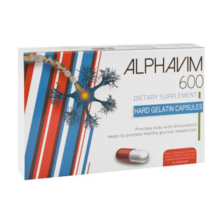 Alphavim 600mg Alpha Lipoic Acid Antioxidant & Glucose Metabolism Support Supplement