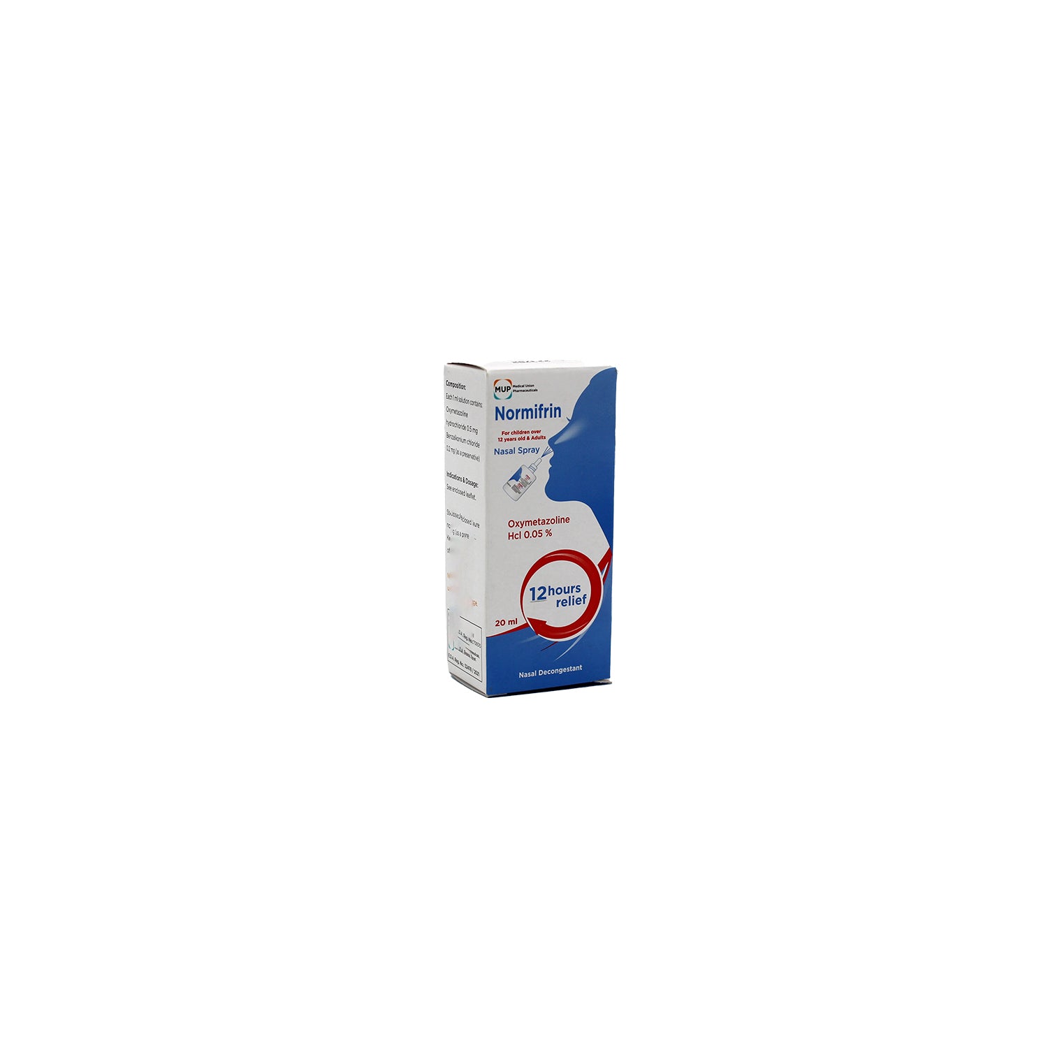 Normifrin 0.05% Oxymetazoline HCL Nasal Decongestant Spray (12+ Years)
