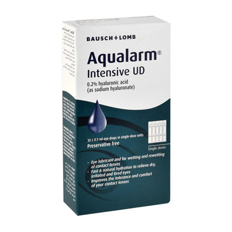 Bausch & Lomb Aqualarm Sterile Intensive UD 0.2% Hyaluronic Acid Eye Drops - preservatives free