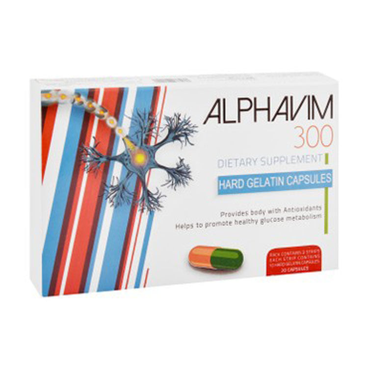Alphavim 300mg Alpha Lipoic Acid Antioxidant & Glucose Metabolism Support Supplement