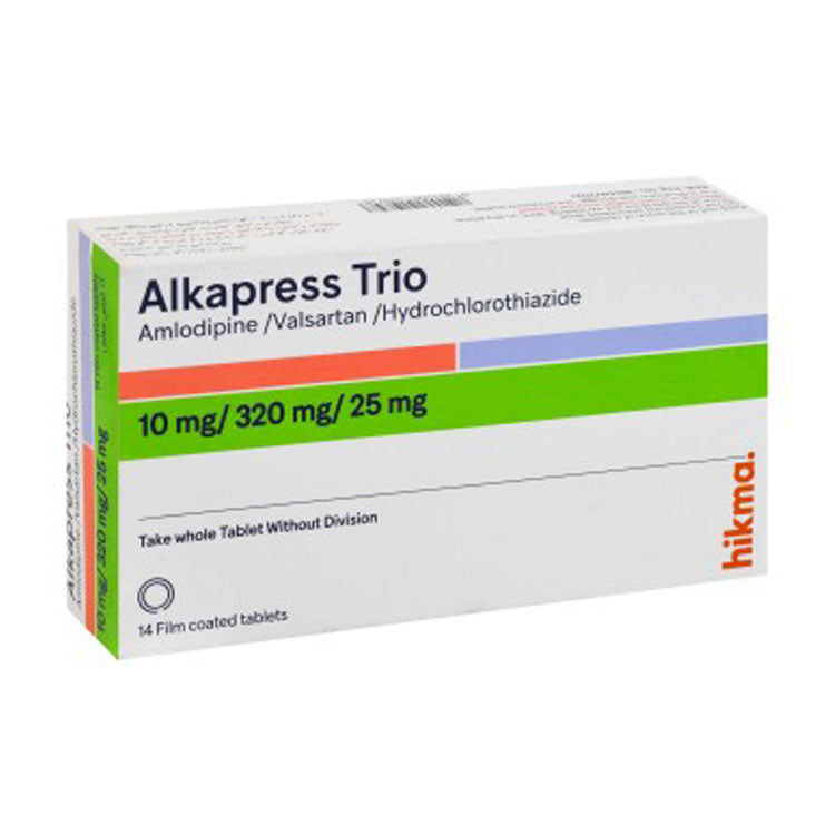 Alkapress Trio 10mg Amlodipine, 320mg Valsartan & 25mg Hydrochlorothiazide