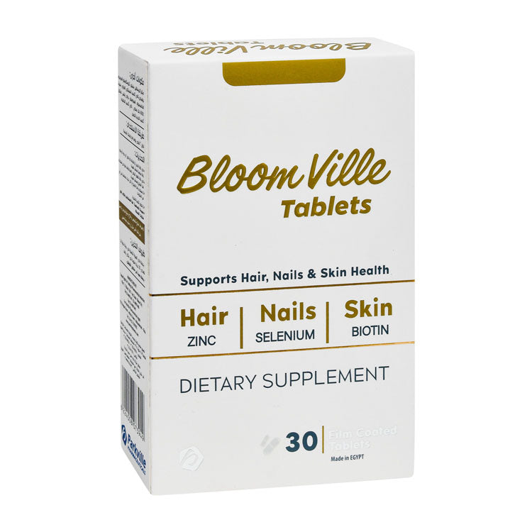 Bloom Ville Hair, Skin & Nail Support Supplement with Zinc, Selenium & Biotin