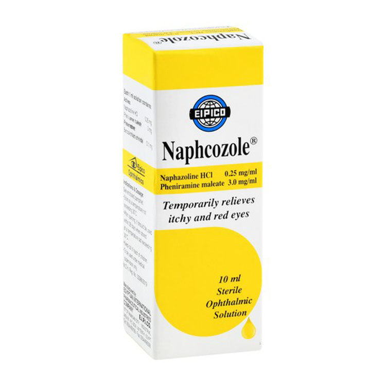 Naphcozole 0.25mg Naphazoline HCL & 3mg Pheniramine Maleate Ophthalmic Solution for Itchy & Red Eyes