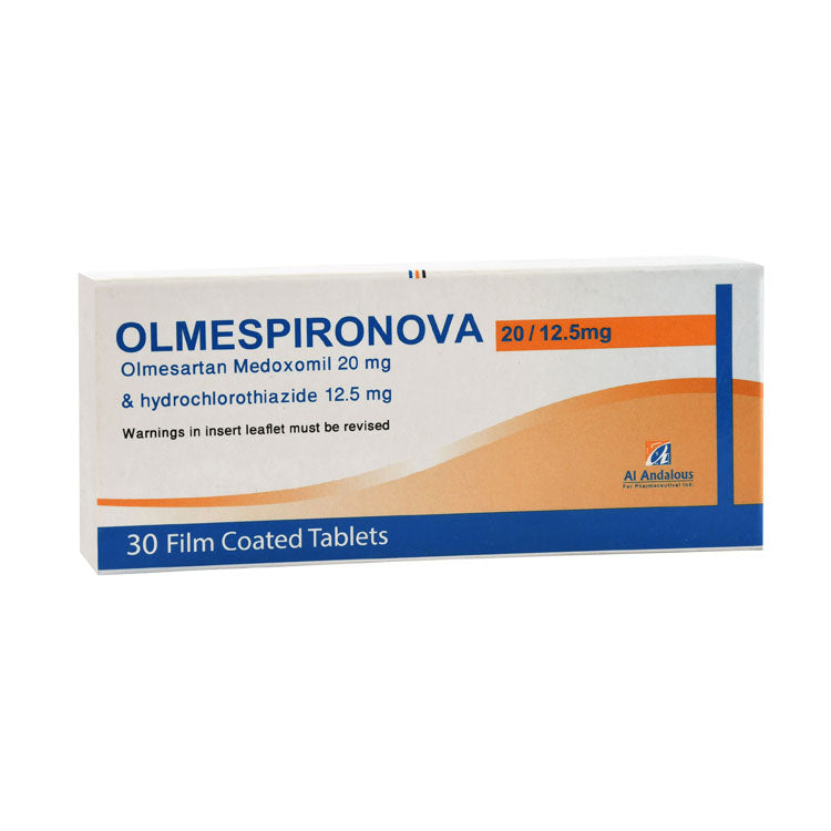 Olmespironova 20mg Olmesartan Medoxomil & 12.5mg Hydrochlorothiazide