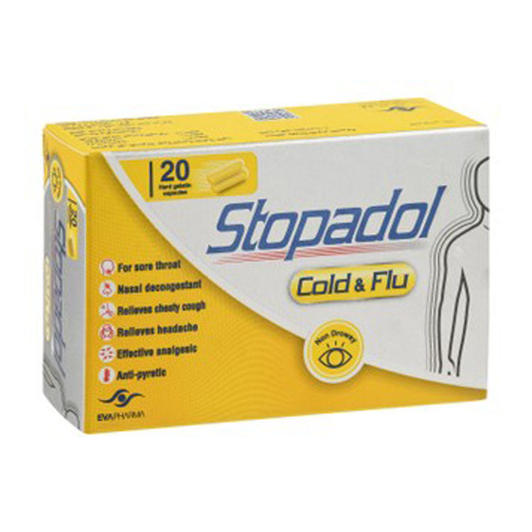ستوبادول ٥٠٠ مجم باراسيتامول، مسكن للألم وخافض للحرارة، لا يسبب النعاس، لعلاج نزلات البرد والإنفلونزا