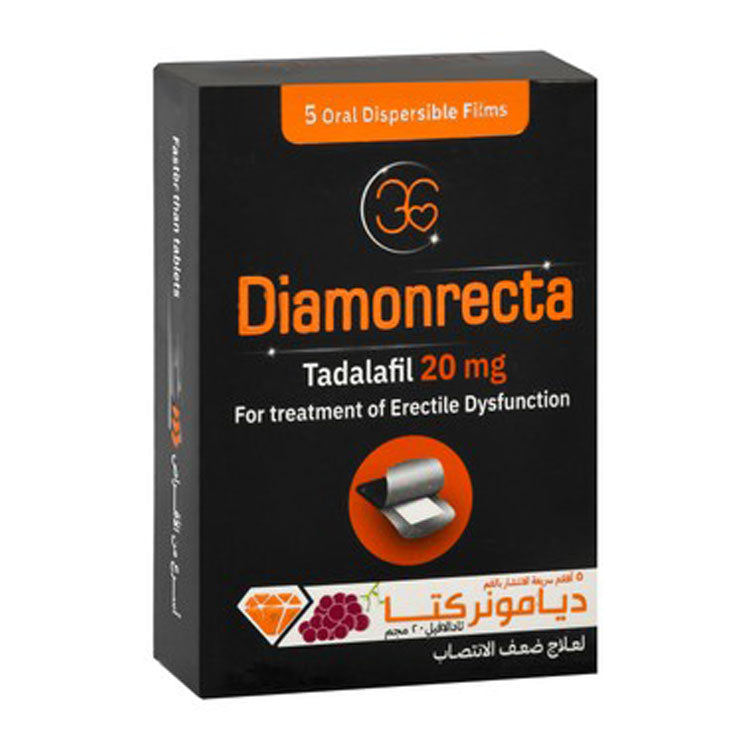 Diamonrecta 20mg Tadalafil Dispersible Films for Erectile Dysfunction