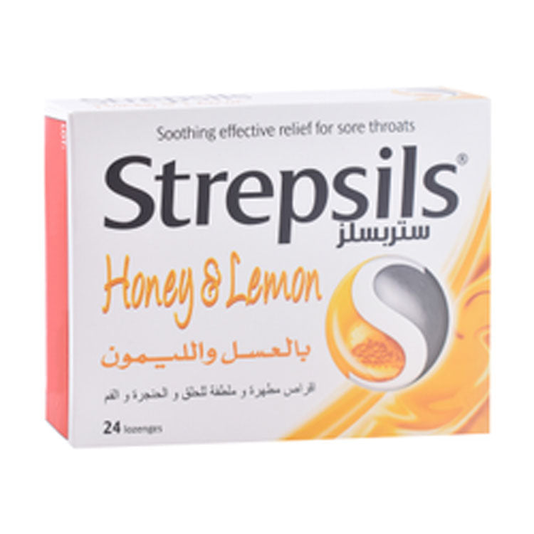 أقراص ستربسلز المهدئة بنكهة العسل والليمون لعلاج التهاب الحلق
