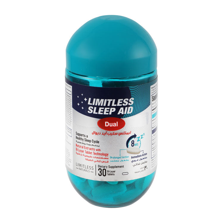 Limitless Naturals Sleep Aid Dual 85mg Ashwagandha Extract & 1.5mg Melatonin Sleep Support Supplement with Natural Extracts - GMO free, preservatives free, artificial colors free