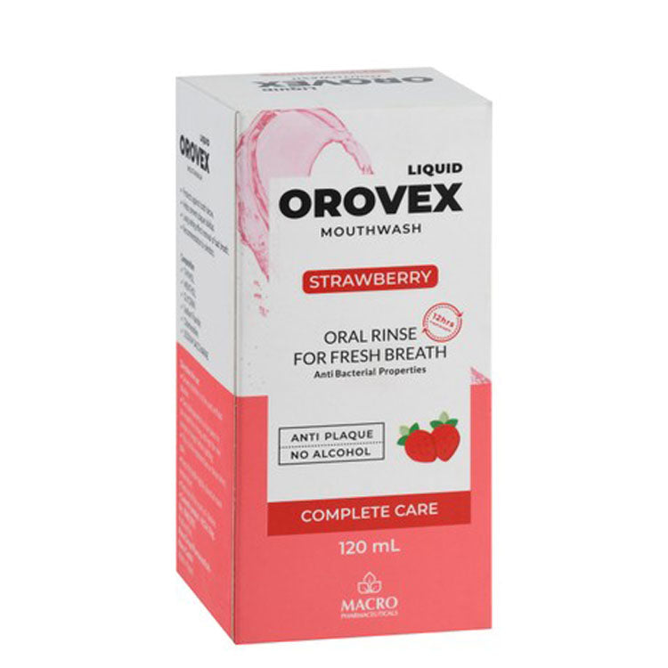 غسول الفم أوروفكس المضاد للبكتيريا والبلاك بنكهة الفراولة - خالٍ من الكحول