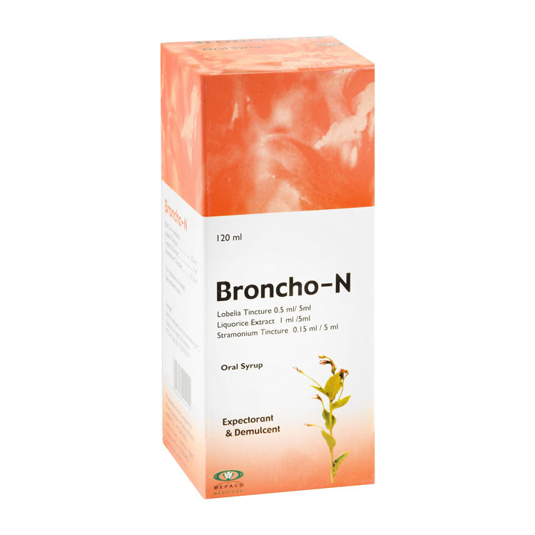Broncho-N 1ml/5ml Licorice Extract Expectorant & Demulcent Oral Syrup with Lobelia & Stramonium Tincture