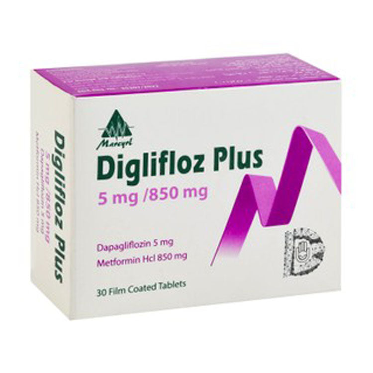 Diglifloz Plus 5mg Dapagliflozin & 850mg Metformin HCL
