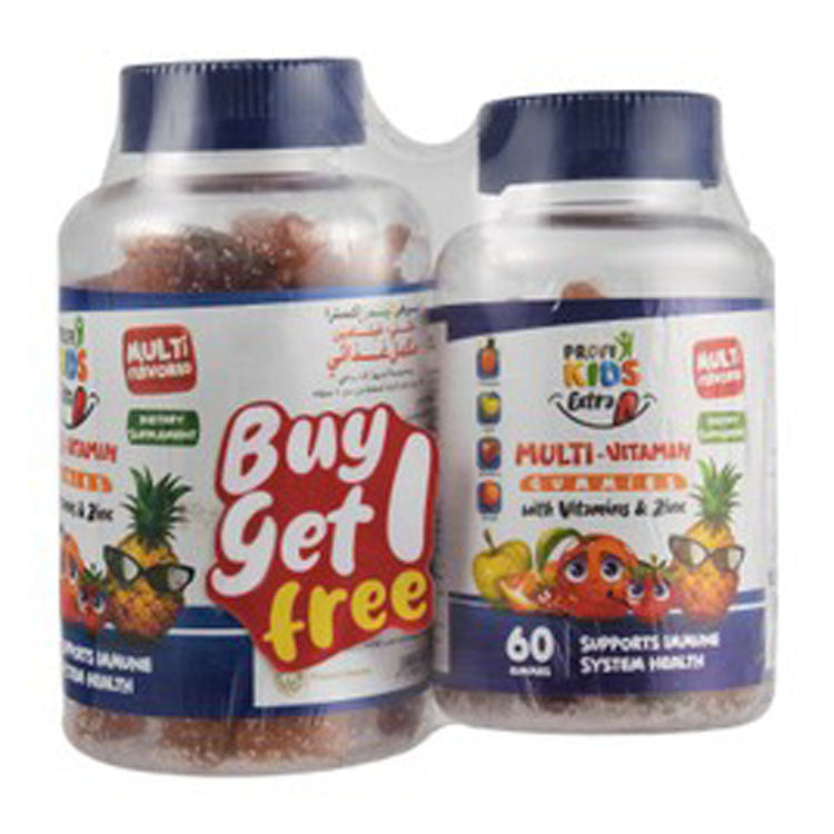 مكملات غذائية متعددة الفيتامينات لدعم جهاز المناعة للأطفال من بروفي كيدز، بنكهات متنوعة (60+120 قطعة)