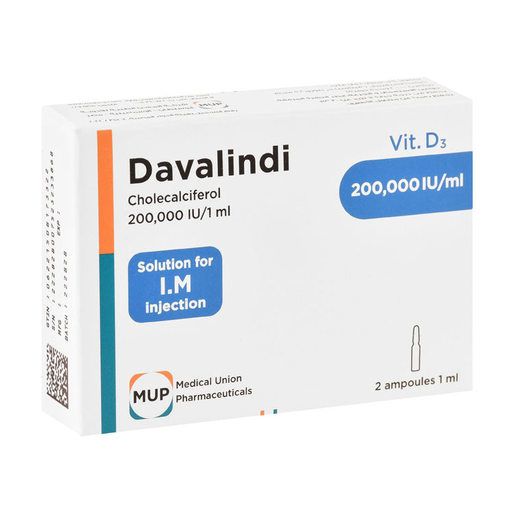 Davalindi 200,000 IU Vitamin D3 Ampoules for Intramuscular Injection