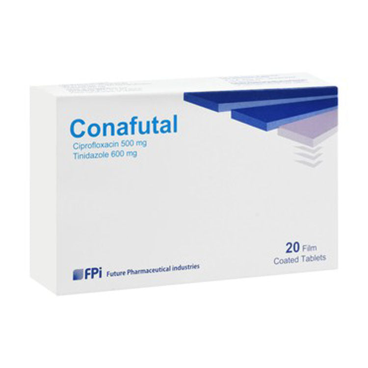 Conafutal 500mg Ciprofloxacin & 600mg Tinidazole 20 tablets