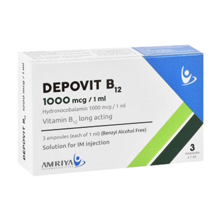 Depovit B12 1000mcg/ml Hydroxocobalamin Solution Ampoules for Intramuscular Injection - benzyl alcohol free