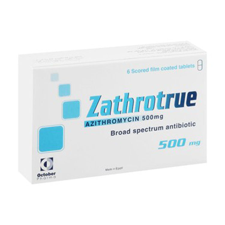 Zathrotrue 500mg Azithromycin Broad Spectrum Antibiotic 6 tablets