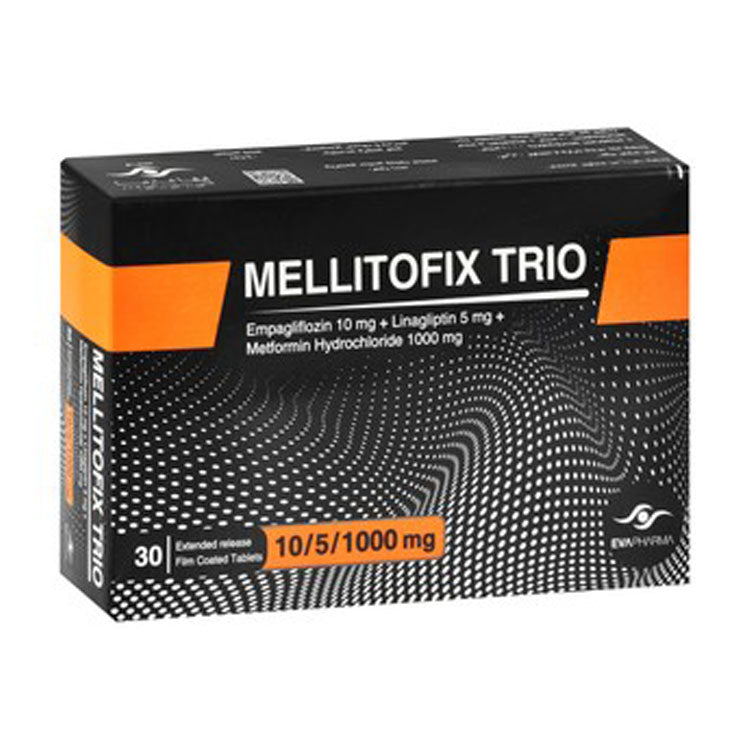 ميليتوفيكس تريو 10 ملغ إمباجليفلوزين، 5 ملغ ليناجليبتين و1000 ملغ ميتفورمين هيدروكلوريد