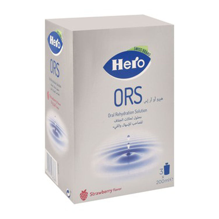 Hero ORS Solution Strawberry Flavor - preservatives free, gluten free, lactose free