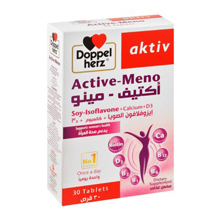 دوبل هيرز أكتيف-مينو ٥٠٠ ملغ كالسيوم، مكمل غذائي لدعم صحة المرأة مع إيزوفلافون الصويا وفيتامين د٣ - خالٍ من الغلوتين واللاكتوز
