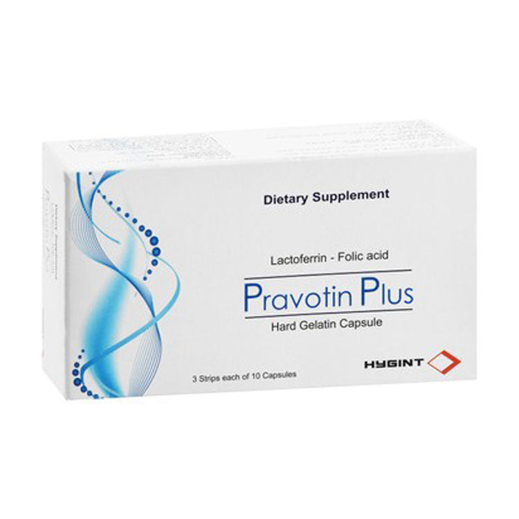 Pravotin Plus 100mg Lactoferrin & 200mcg Folic Acid Supplement