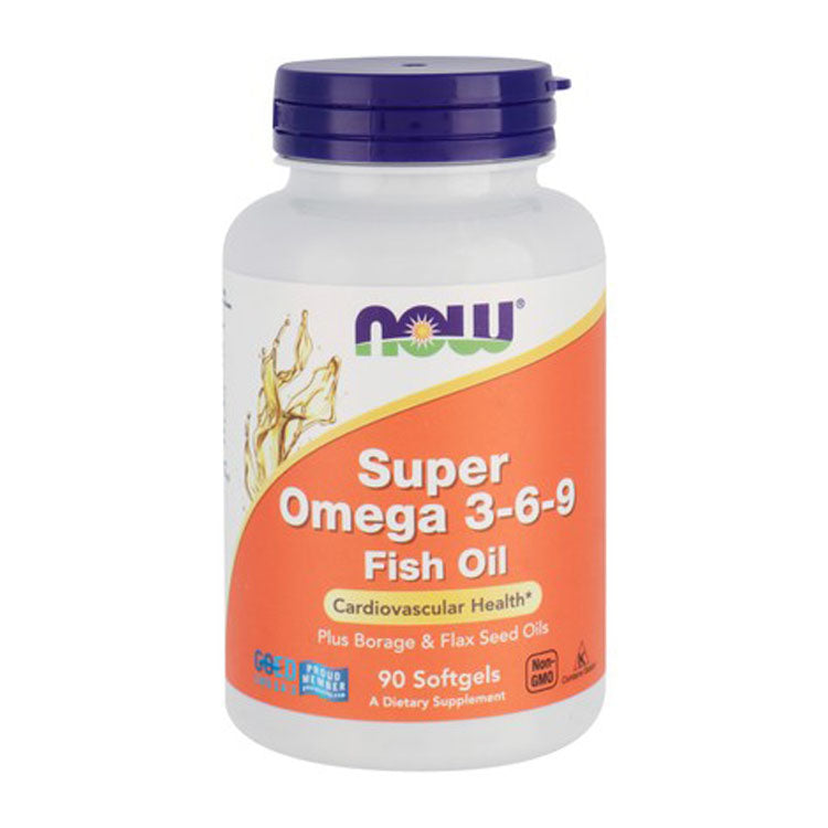 مكمل غذائي لدعم صحة القلب والأوعية الدموية من ناو سوبر أوميغا 3 و6 و9 مع زيوت لسان الثور وبذور الكتان - خالٍ من الكائنات المعدلة وراثيًا