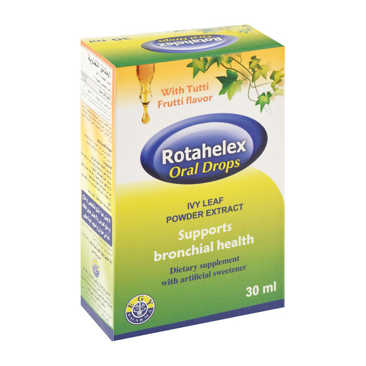 Rotahelex 21.5mg Ivy Leaf Extract Bronchial Support Supplement Drops Tutti Frutti Flavor