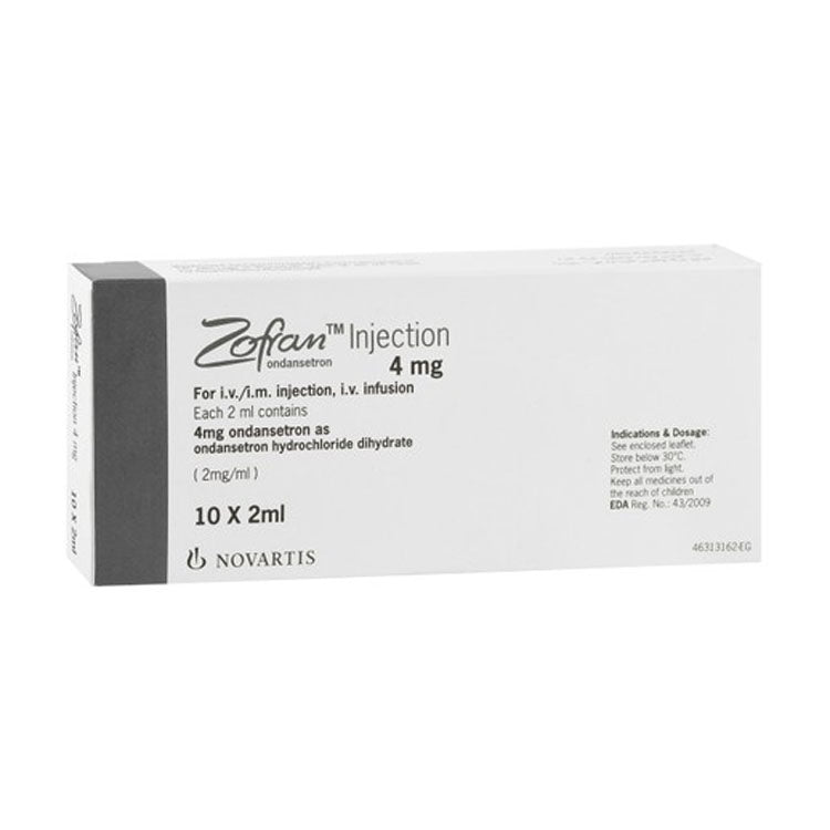 زوفران 4 ملغ/2 مل أمبولات أوندانسيترون للحقن الوريدي والعضلي