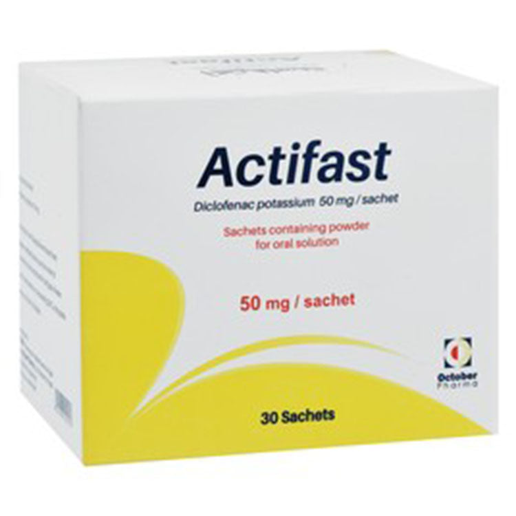 Actifast 50mg Diclofenac Potassium Oral Solution Powder Sachets