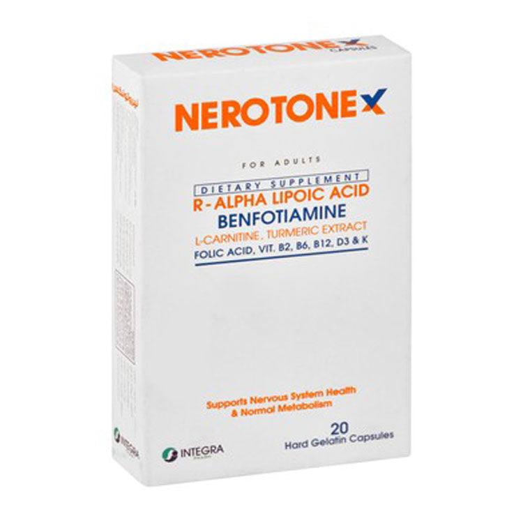 Nerotonex 300mg Benfotiamine Normal Metabolism & Nervous System Health Support Supplement with R-Alpha Lipoic Acid, L-Carnitine & Turmeric Extract