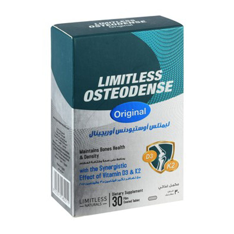 Limitless Naturals Original Osteodense Bone Support Supplement with Vitamin D3 & K2 - GMO free, yeast free
