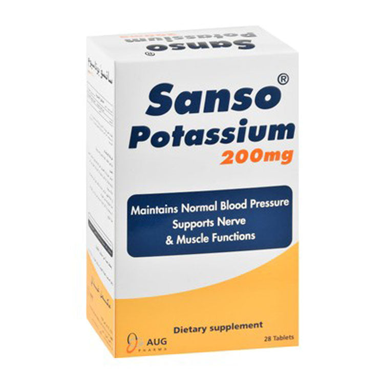 Sanso 200mg Potassium Blood Pressure, Nerve & Muscle Function Support Supplement