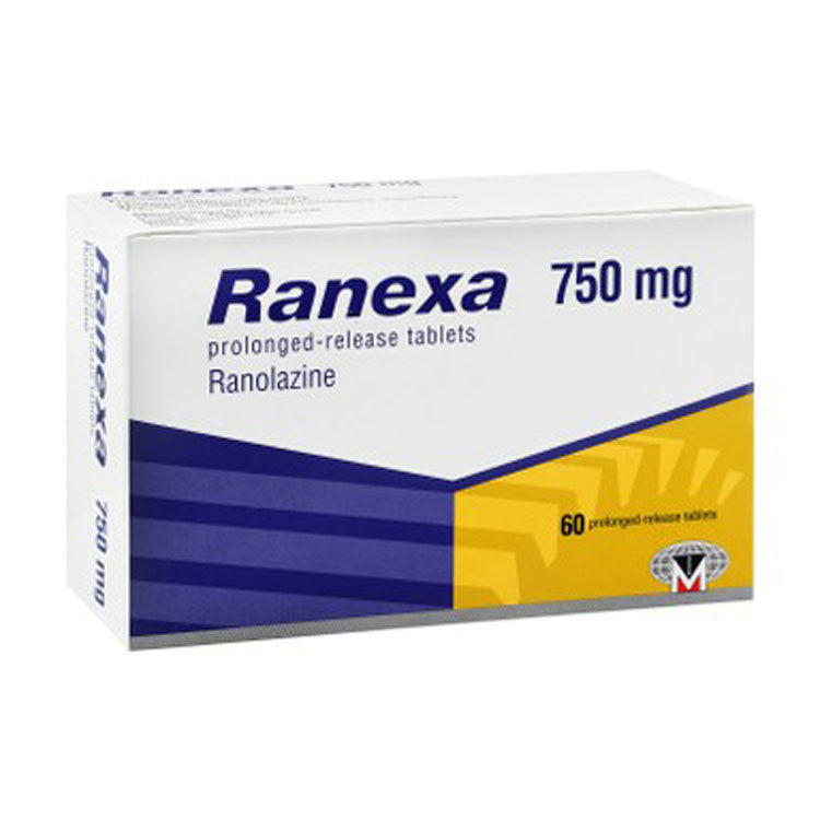 Ranexa 750mg Ranolazine 60 tablets